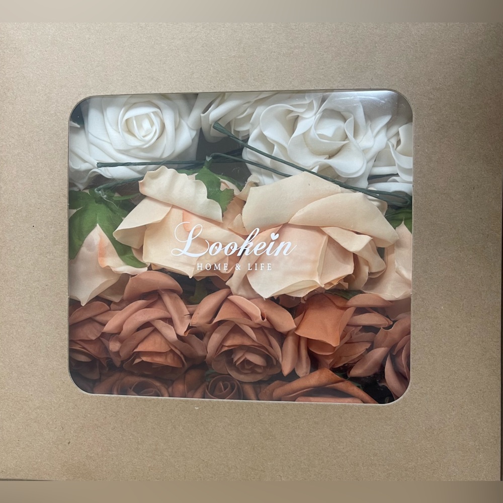 Lookein Home & Life Moment Artificial Flowers Ombre Colors Foam Rose 5 Tones